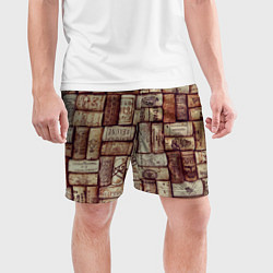Шорты спортивные мужские Текстура винные пробки марочного вина, цвет: 3D-принт — фото 2