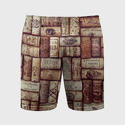 Шорты спортивные мужские Текстура винные пробки марочного вина, цвет: 3D-принт