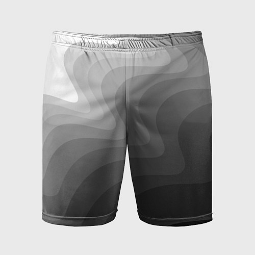 Мужские спортивные шорты Черно белые волны / 3D-принт – фото 1