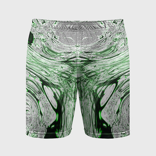 Мужские спортивные шорты Зеленый узор / 3D-принт – фото 1