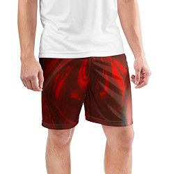 Шорты спортивные мужские Темно красные волны, цвет: 3D-принт — фото 2