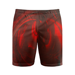 Шорты спортивные мужские Темно красные волны, цвет: 3D-принт