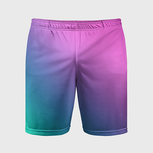 Мужские спортивные шорты Розовый с бирюзовым и синим градиент / 3D-принт – фото 1