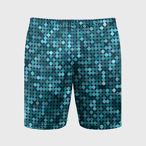 Мужские спортивные шорты Блеск пайеток изумрудных бирюзовых / 3D-принт – фото 1
