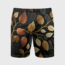 Шорты спортивные мужские Осеннее настроение - листья, цвет: 3D-принт