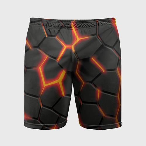 Мужские спортивные шорты Разлив лавы / 3D-принт – фото 1
