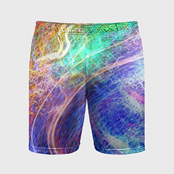 Шорты спортивные мужские Абстрактные разноцветные молнии, цвет: 3D-принт