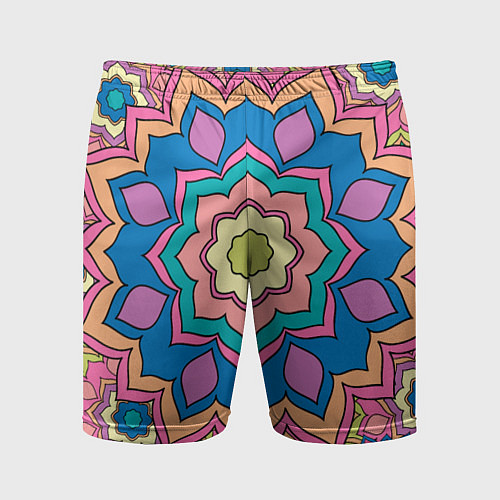 Мужские спортивные шорты Цветочный разноцветный паттерн / 3D-принт – фото 1