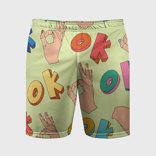 Мужские спортивные шорты Emoji ok / 3D-принт – фото 1