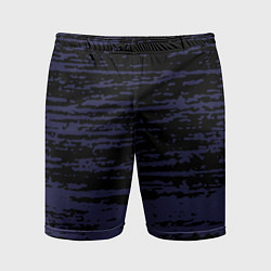 Шорты спортивные мужские Синие кляксы на чёрном, цвет: 3D-принт