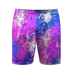 Мужские спортивные шорты Разбрызганная фиолетовая краска - темный фон