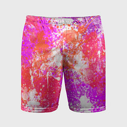 Шорты спортивные мужские Разбрызганная красная краска - светлый фон, цвет: 3D-принт