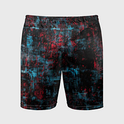 Мужские спортивные шорты Абстракт красного, голубого и чёного