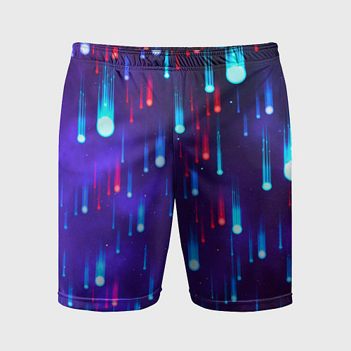 Мужские спортивные шорты Neon rain / 3D-принт – фото 1
