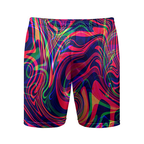 Мужские спортивные шорты Яркие волны / 3D-принт – фото 1