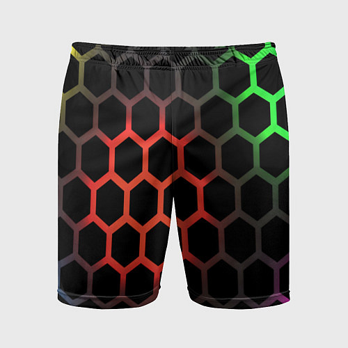 Мужские спортивные шорты Gradient hexagon genshin / 3D-принт – фото 1