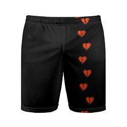 Шорты спортивные мужские Дорожка разбитых сердец - темный, цвет: 3D-принт