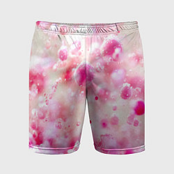 Мужские спортивные шорты Розовое множество красок и пузырей