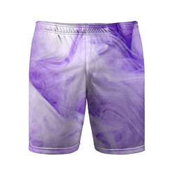 Шорты спортивные мужские Абстрактный фиолетовый облачный дым, цвет: 3D-принт