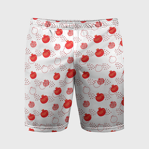 Мужские спортивные шорты Узор из сочных гранат / 3D-принт – фото 1