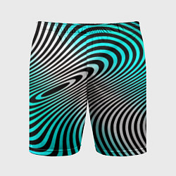 Шорты спортивные мужские Оптические волны психоделика, цвет: 3D-принт