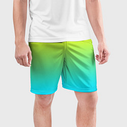 Шорты спортивные мужские Светло-голубой градиент, цвет: 3D-принт — фото 2