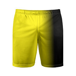 Шорты спортивные мужские И черный и желтый, цвет: 3D-принт