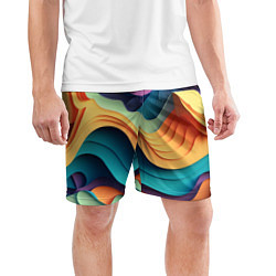 Шорты спортивные мужские Цветной рельеф, цвет: 3D-принт — фото 2