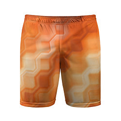 Мужские спортивные шорты Золотисто-оранжевый туманный паттерн