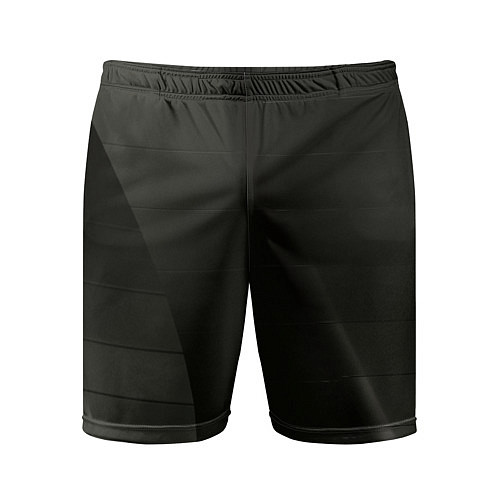 Мужские спортивные шорты Чёрные геометрические металлические листы / 3D-принт – фото 1