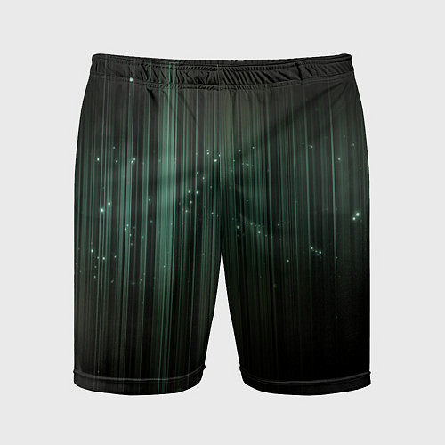 Мужские спортивные шорты Музыкальный зеленый спектр / 3D-принт – фото 1