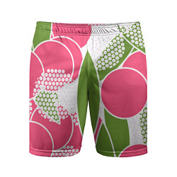 Мужские спортивные шорты Абстракция круги и зеленый лист