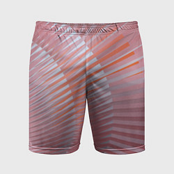 Шорты спортивные мужские Абстрактные розовые волнообразные линии, цвет: 3D-принт