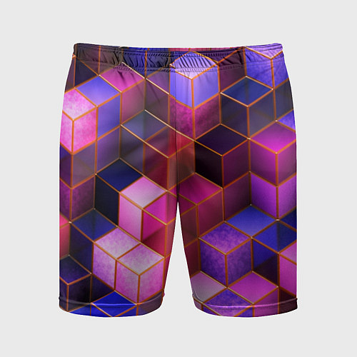 Мужские спортивные шорты Цветные кубики / 3D-принт – фото 1