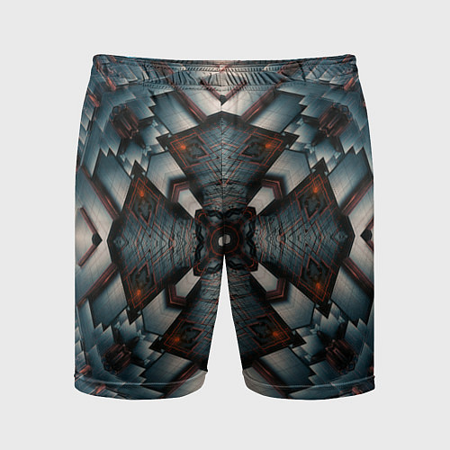 Мужские спортивные шорты Металлическая техноброня / 3D-принт – фото 1