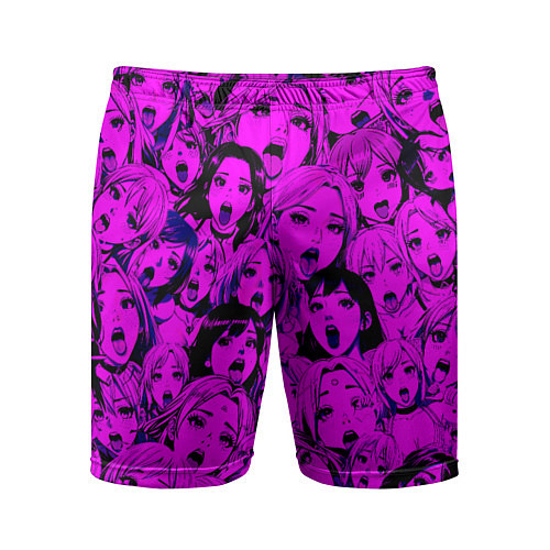Мужские спортивные шорты Ahegao: Фиолетовый / 3D-принт – фото 1