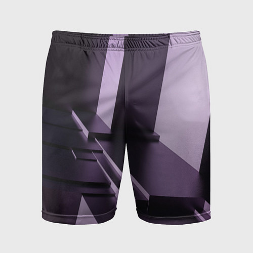 Мужские спортивные шорты Фиолетовая геометрия / 3D-принт – фото 1