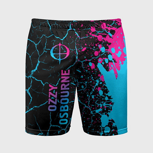 Мужские спортивные шорты Ozzy Osbourne - neon gradient: по-вертикали / 3D-принт – фото 1