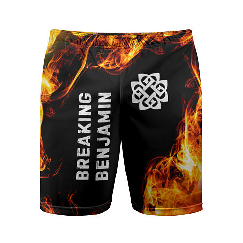Мужские спортивные шорты Breaking Benjamin и пылающий огонь / 3D-принт – фото 1