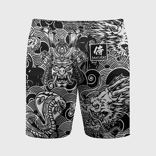 Мужские спортивные шорты Татуировки самурая / 3D-принт – фото 1