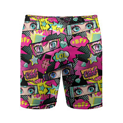 Мужские спортивные шорты Глаза аниме-девушки: cool pattern