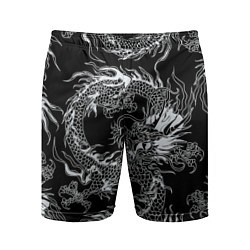 Шорты спортивные мужские Татуировка японского дракона, цвет: 3D-принт