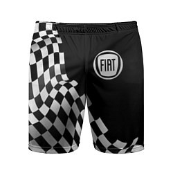 Шорты спортивные мужские Fiat racing flag, цвет: 3D-принт