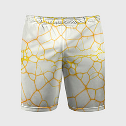 Шорты спортивные мужские Жёлтые разломы, цвет: 3D-принт