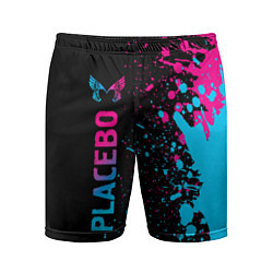 Шорты спортивные мужские Placebo - neon gradient: по-вертикали, цвет: 3D-принт