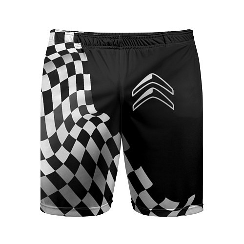 Мужские спортивные шорты Citroen racing flag / 3D-принт – фото 1