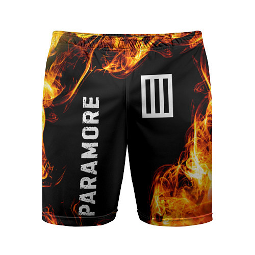 Мужские спортивные шорты Paramore и пылающий огонь / 3D-принт – фото 1
