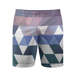 Шорты спортивные мужские Абстрактные разноцветные треугольники в паттерне, цвет: 3D-принт