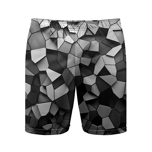 Мужские спортивные шорты Серые стальные плиты / 3D-принт – фото 1