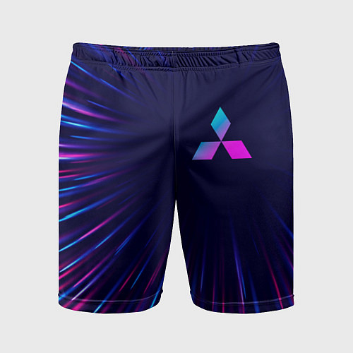 Мужские спортивные шорты Mitsubishi neon speed lines / 3D-принт – фото 1